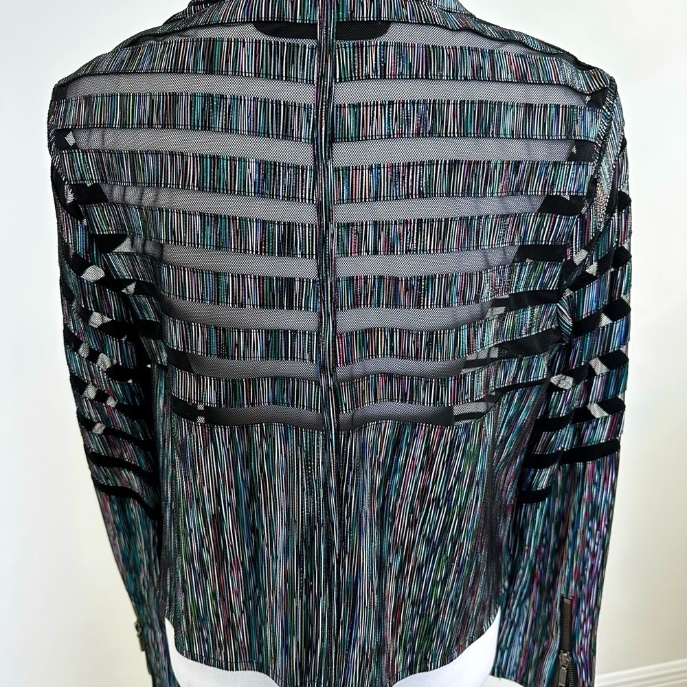 Blu Ice Zippered Long Sleeved Leather Jacket, size L - Picture 3 of 12